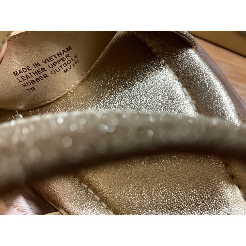 Michael Kors Gold Glitter Espadrille Platform Sandals MV24L Mens 7M - Picture 5 of 8